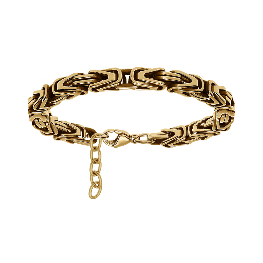 Bracelet en acier dor maille royale lapide - 20cm+2cm - Vue 1