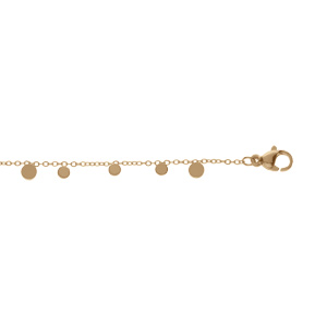 Bracelet en acier doré pampilles pastilles lisses 16+3cm - Vue 1