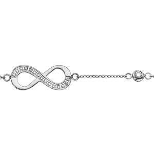 Bracelet en acier et empierrs chane avec symbole infini - Vue 1