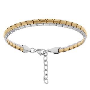 Bracelet en acier et PVD jaune - 18cm - Vue 1