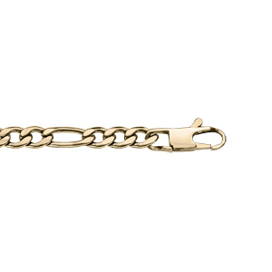 Bracelet en acier et PVD jaune maille alterne 1+3 - 5mm longueur 21cm - Vue 1