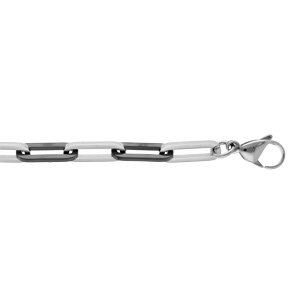 Bracelet en acier et PVD noir - 21cm - Vue 1