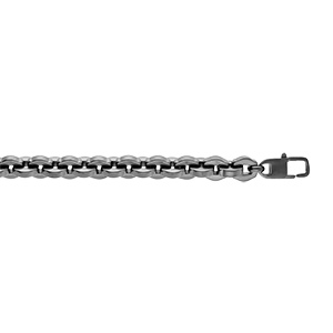Bracelet en acier et PVD noir aspect titanium - 20+3cm