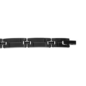 Bracelet en acier et PVD noir mat 21cm rglable - Vue 1