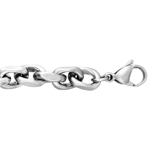 Bracelet en acier grosse maille style gourmette 21cm - Vue 1