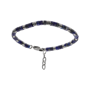 Bracelet en acier lapis lazuli vritable 19+3cm - Vue 1