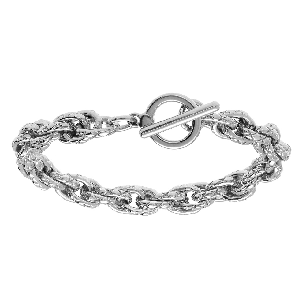 Bracelet en acier maille 8mm - 16+3cm - Vue 1