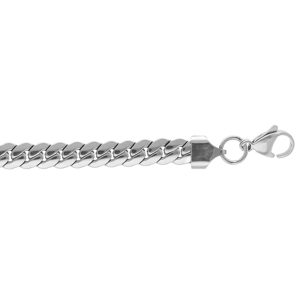 Bracelet en acier maille anglaise 7mm - 16+3cm - Vue 1