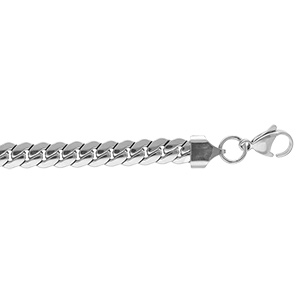 Bracelet en acier maille anglaise 7mm - 16+3cm