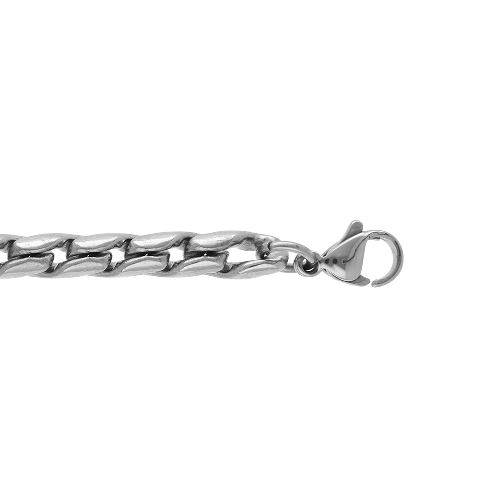 Bracelet en acier maille aspect torsade 5mm, 19+2cm - Vue 1