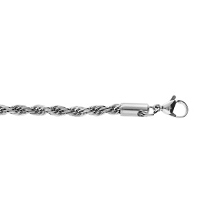 Bracelet en acier maille corde 4mm 17+3cm - Vue 1