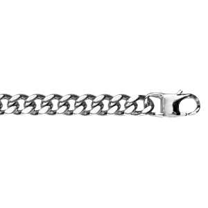 Bracelet en acier maille gournette largeur 6mm et longueur 20,5cm - Vue 1
