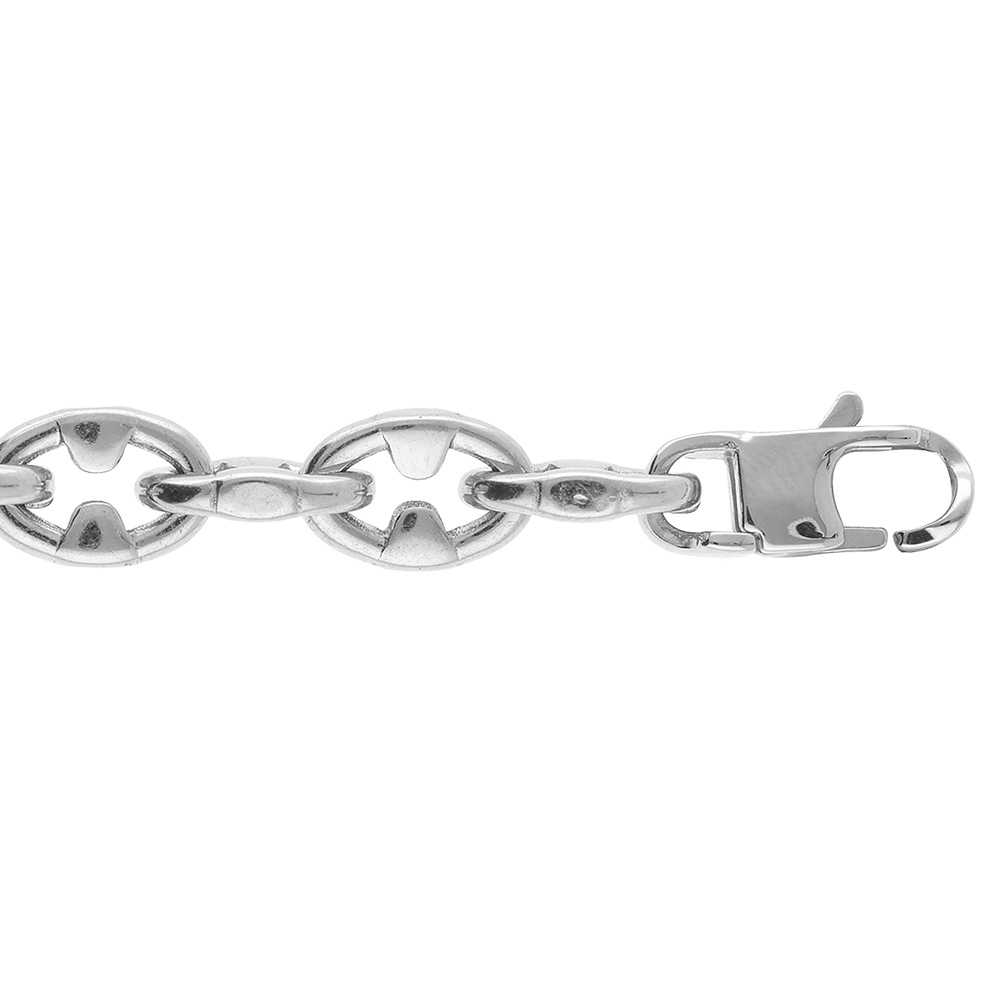 Bracelet en acier maille marine satin� - 19+3cm - Vue 1