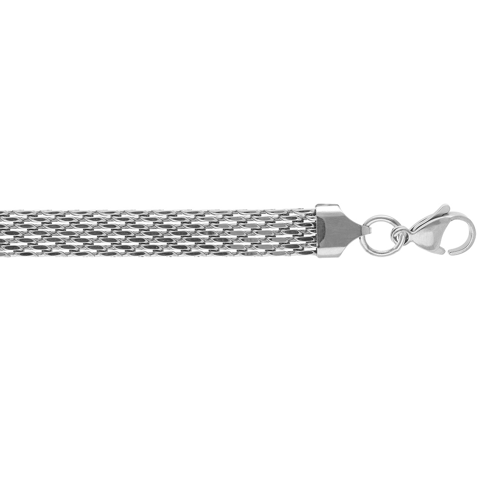 Bracelet en acier maille plate 8mm - 16+3cm - Vue 1