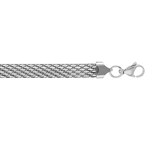 Bracelet en acier maille plate 8mm - 16+3cm