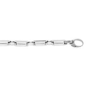 Bracelet en acier maille rectangles serrs longueur 22cm - Vue 1
