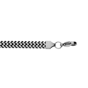 Bracelet en acier maille serre plate et large - 19+3cm - Vue 1