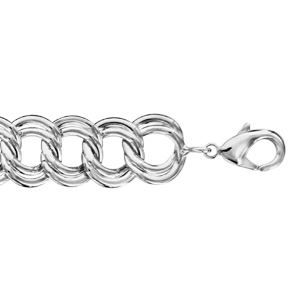 Bracelet en acier multi anneaux 19cm + 3cm - Vue 1