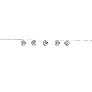 Bracelet en acier pampille pastilles martelées - 16+3cm - Vue 1