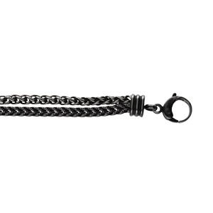 Bracelet en acier patin double chane 19+3cm - Vue 1