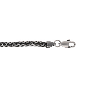 Bracelet en acier patiné maille épi - 20.5cm - Vue 1