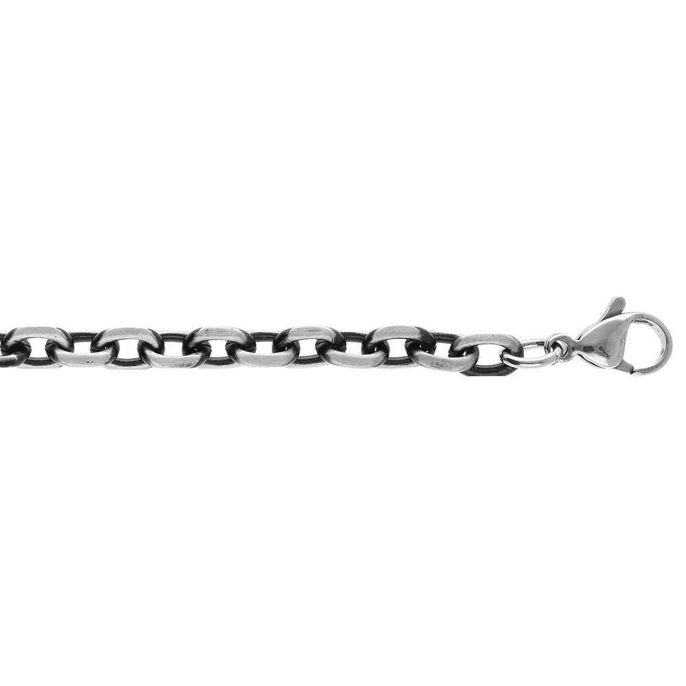 Bracelet en acier patin� maille for�at- 4.5mm 18+2cm - Vue 1