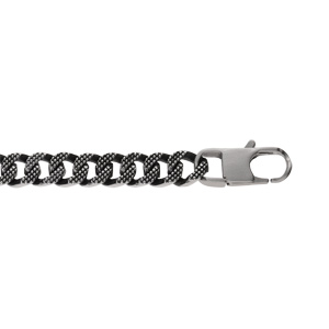 Bracelet en acier patin maille gourmette martel 21cm - Vue 1