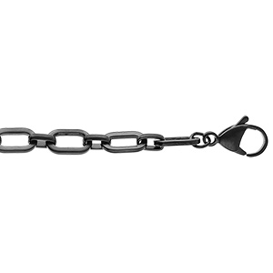 Bracelet en acier PVD noir - 19+3cm