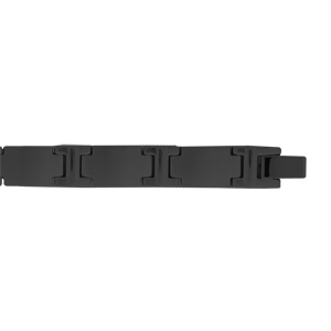 Bracelet en acier PVD noir largeur 8mm - 21,5cm réglable - Vue 1