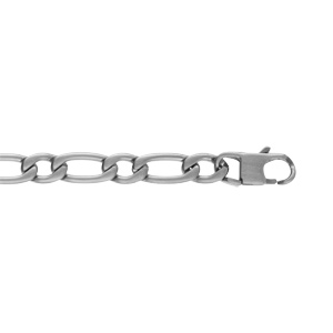 Bracelet en acier satiné 1+1 7mm - 21cm - Vue 1