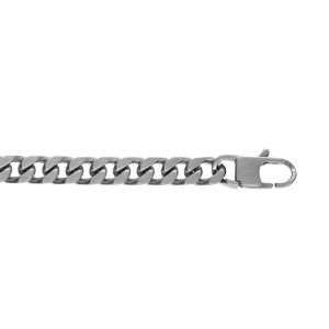 Bracelet en acier satiné maille gourmette 6mm - 20,5cm - Vue 1