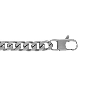 Bracelet en acier satiné maille gourmette 8mm - 21,5cm - Vue 1