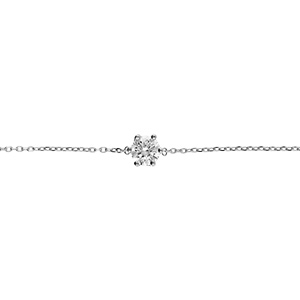 Bracelet en acier solitaire oxyde blanc 6mm - 16+3cm - Vue 1