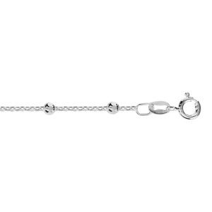 Bracelet en argent chane avec petites boules facettes - longueur 18cm - Vue 1