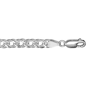 Bracelet en argent chane double mailles croises souples - largeur 5,5mm et longueur 18cm - Vue 1