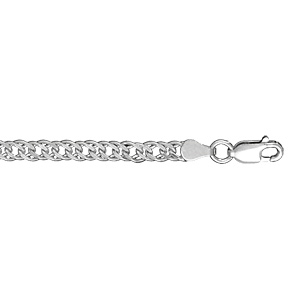 Bracelet en argent chane double mailles croises souples - longueur 18cm - Vue 1