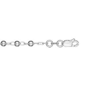 Bracelet en argent chane maille boules largeur 4mm et longueur 19cm - Vue 1