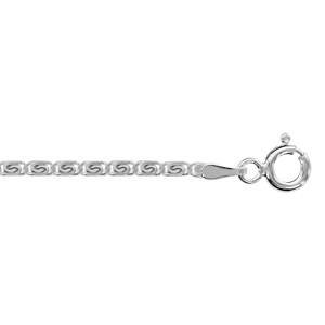 Bracelet en argent chane maille fantaisie en S - longueur 18cm - Vue 1