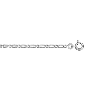 Bracelet en argent chane maille figaro 1+1 largeur 2mm et longueur 18cm - Vue 1