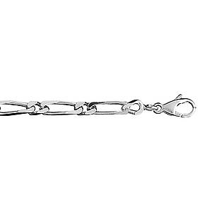 Bracelet en argent chane maille figaro 1+1 largeur 4mm et longueur 18cm - Vue 1