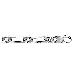 Bracelet en argent chane maille figaro 1+1 largeur 5mm et longueur 21cm - Vue 1