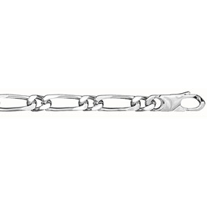 Bracelet en argent chane maille figaro 1+1 largeur 6mm et longueur 21cm - Vue 1