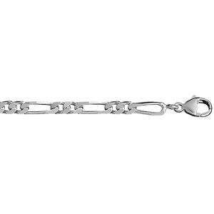 Bracelet en argent chane maille figaro 1+2 largeur 4mm et longueur 18cm - Vue 1