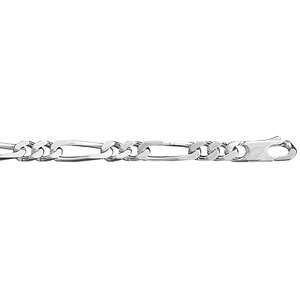 Bracelet en argent chane maille figaro 1+2 largeur 5mm et longueur 21cm - Vue 1