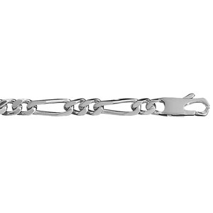 Bracelet en argent chane maille figaro 1+2 largeur 6mm et longueur 21cm - Vue 1