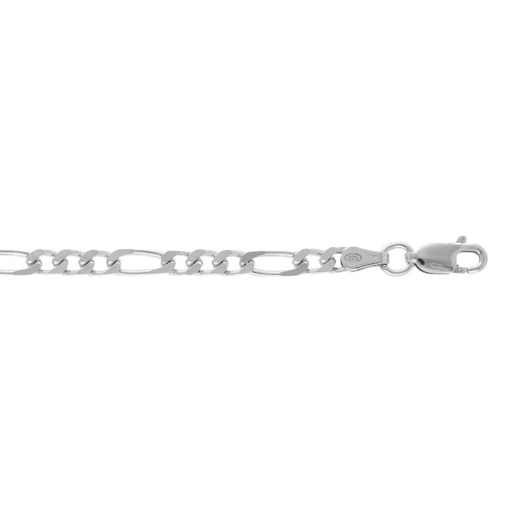 Bracelet en argent cha�ne maille figaro 1+3 largeur 3mm et longueur 18cm - Vue 1