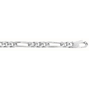 Bracelet en argent chane maille figaro 1+3 largeur 5mm et longueur 21cm - Vue 1