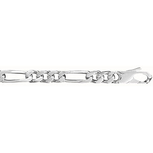 Bracelet en argent chane maille figaro 1+3 largeur 6mm et longueur 21cm - Vue 1