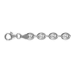 Bracelet en argent chane maille grains de caf 5mm - longueur 18cm