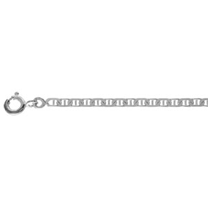 Bracelet en argent chane maille marine plates - longueur 18cm - Vue 1